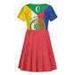Comoros Coat Of Arms Flag Style Kid Short Sleeve Dress