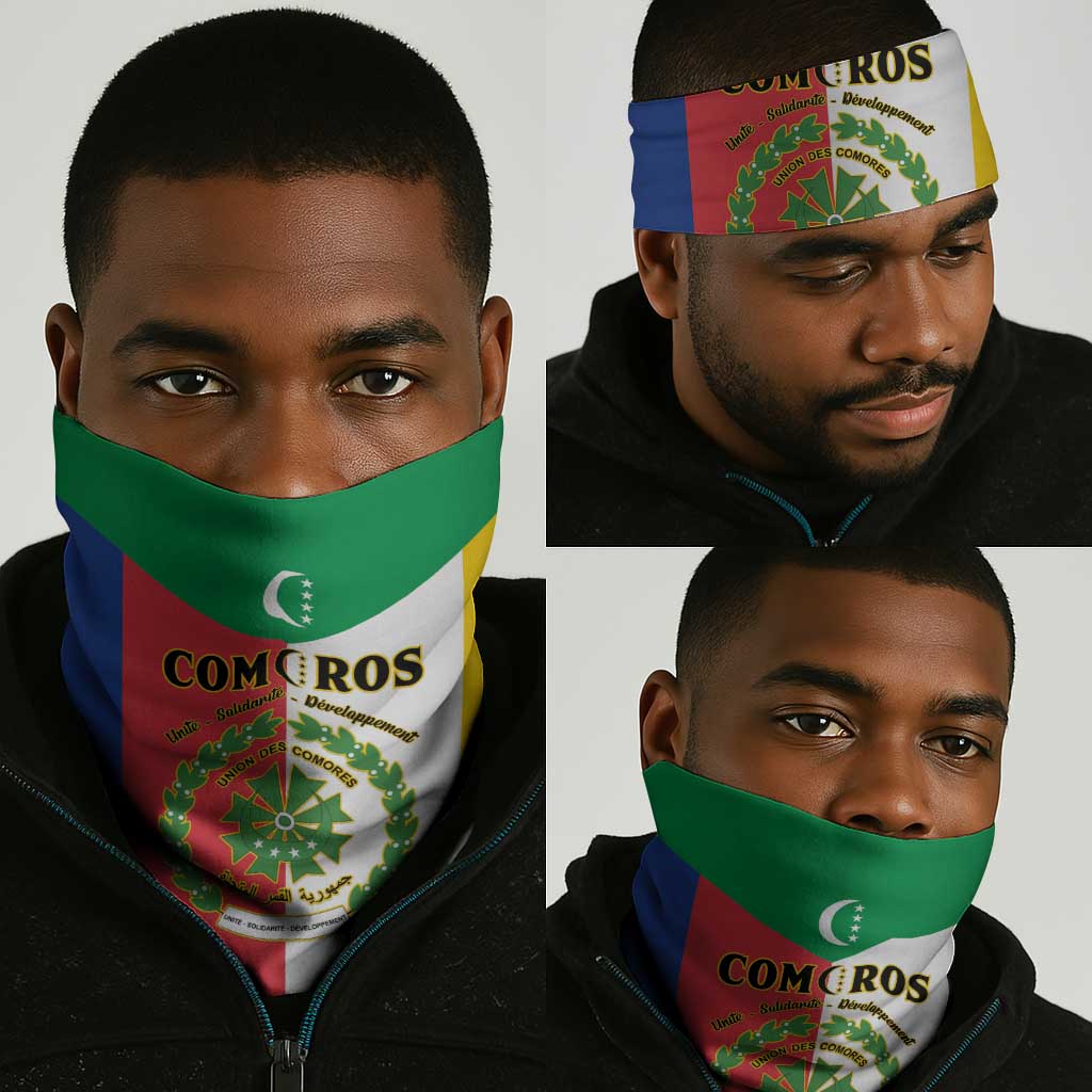 Comoros Coat Of Arms Flag Style Neck Gaiter LT15