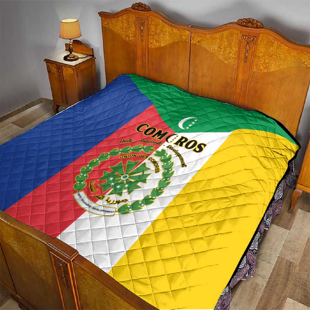 Comoros Coat Of Arms Flag Style Quilt