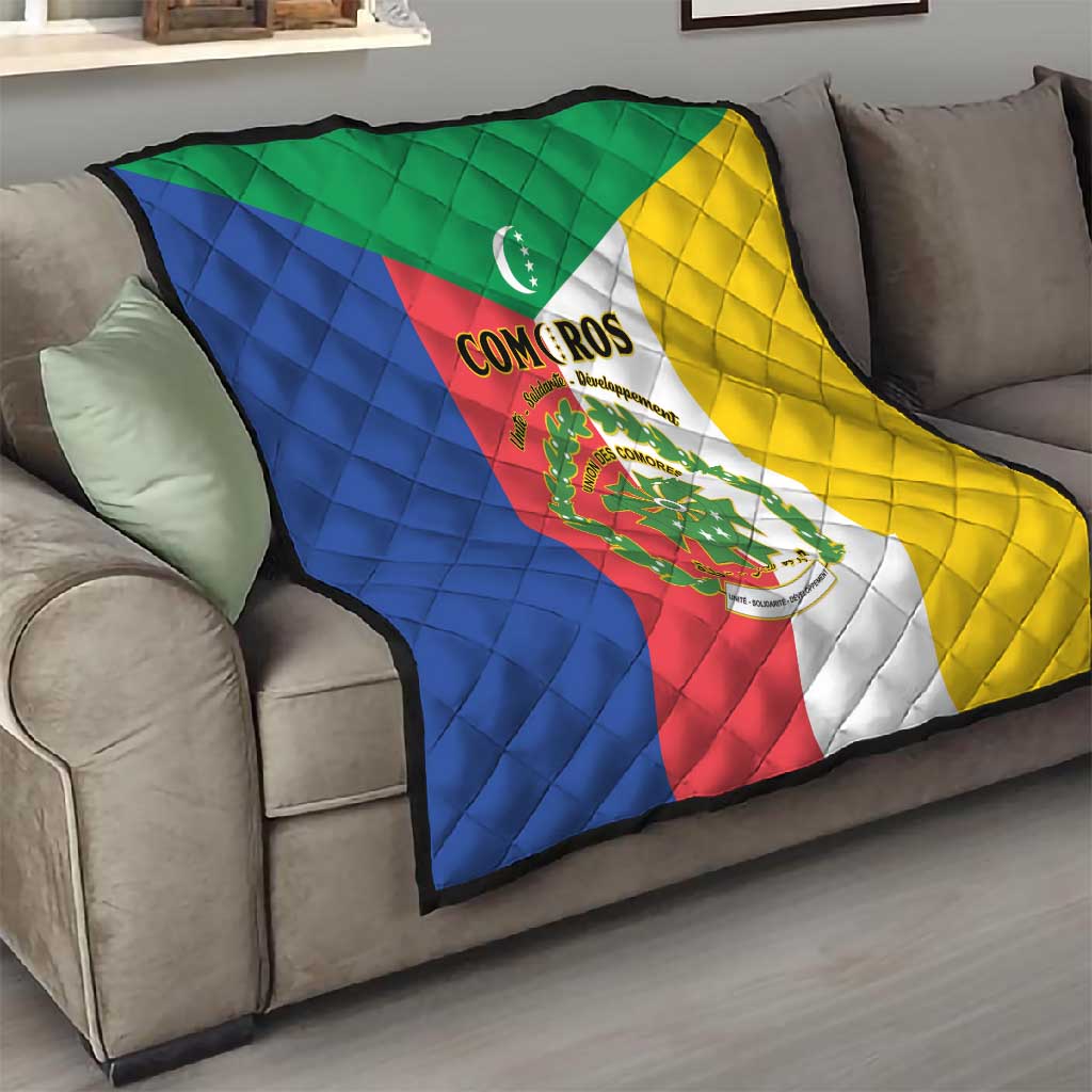 Comoros Coat Of Arms Flag Style Quilt