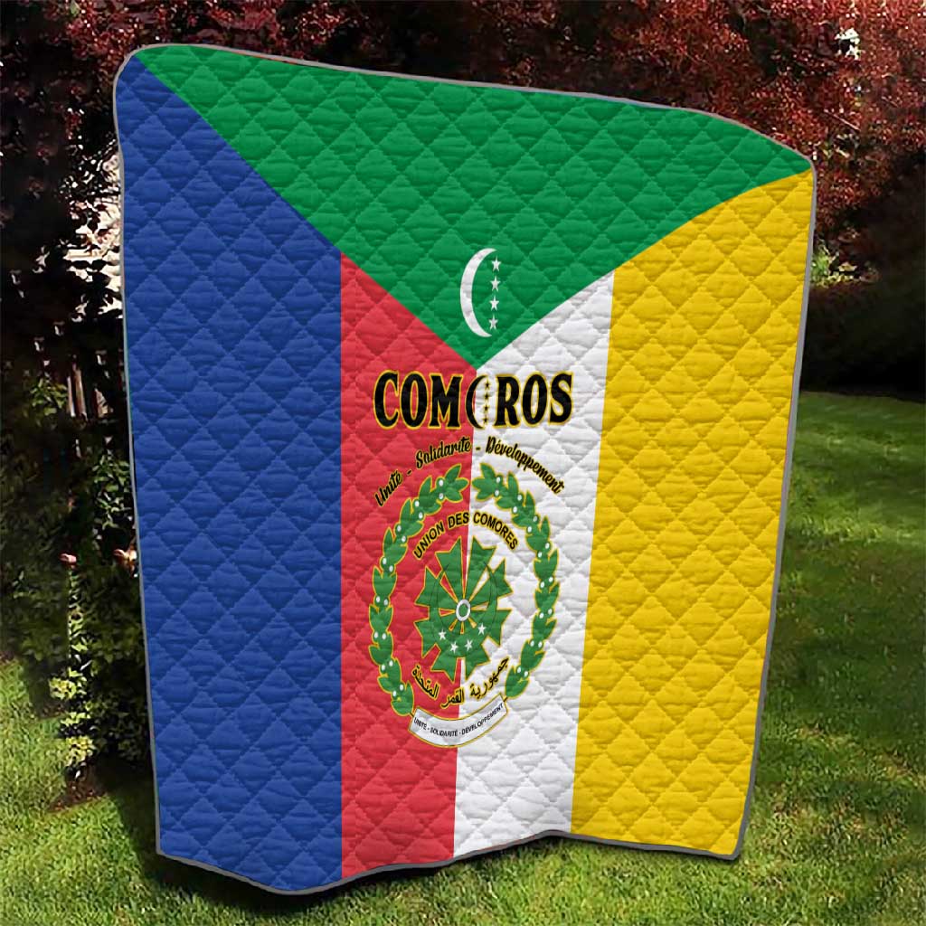 Comoros Coat Of Arms Flag Style Quilt