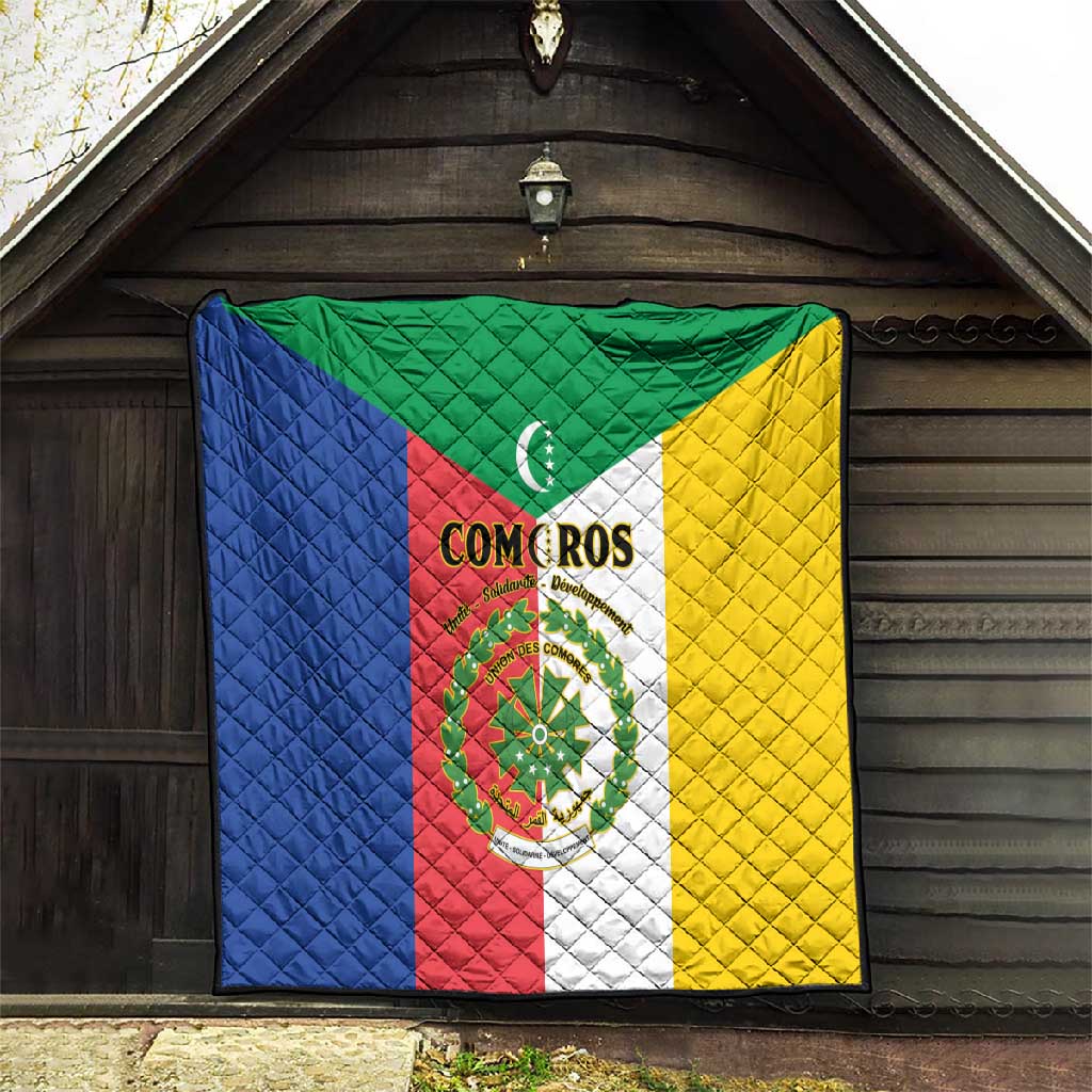Comoros Coat Of Arms Flag Style Quilt