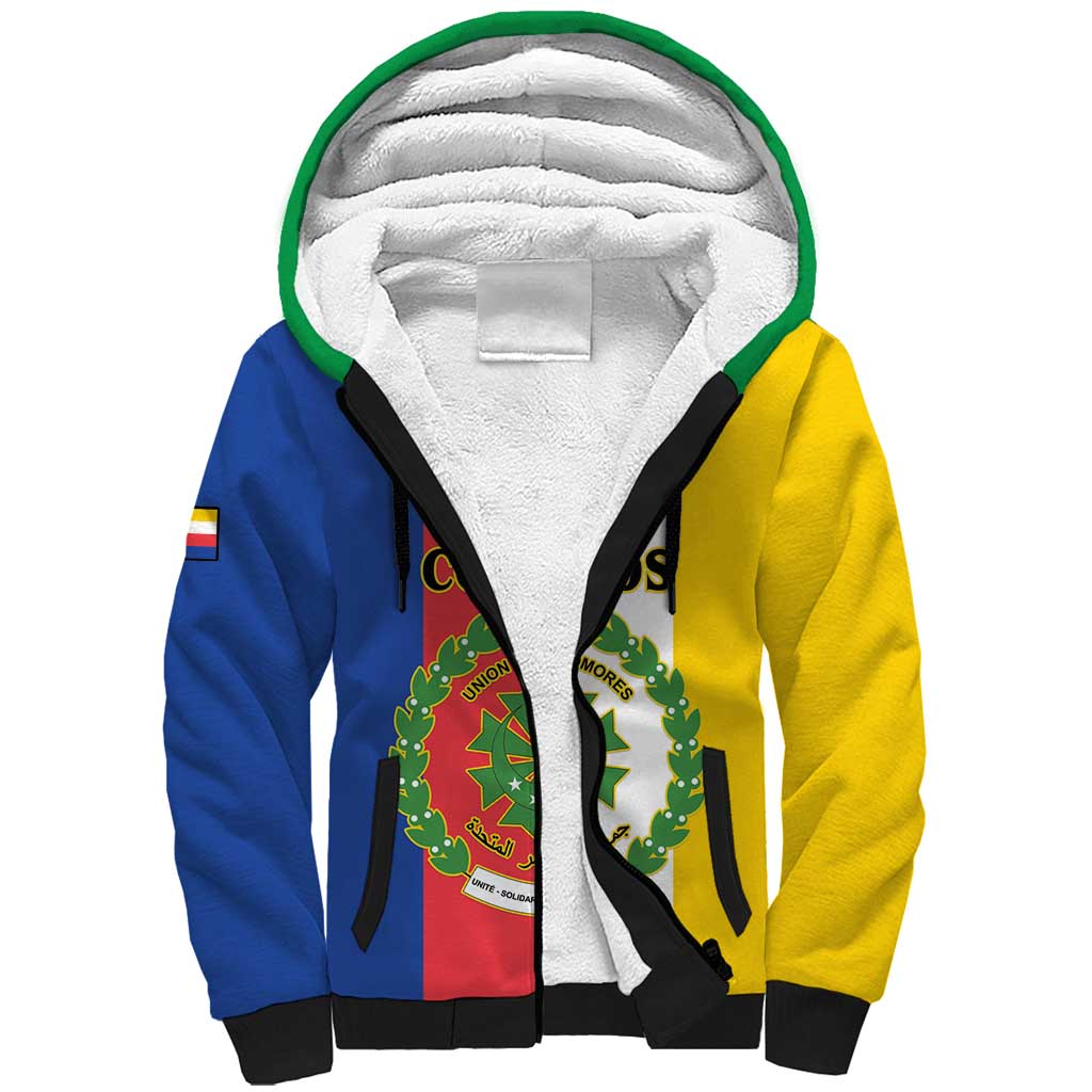 Comoros Coat Of Arms Flag Style Sherpa Hoodie