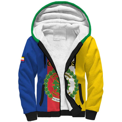 Comoros Coat Of Arms Flag Style Sherpa Hoodie