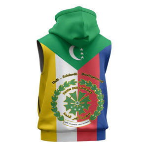 Comoros Coat Of Arms Flag Style Sleeveless Hoodie - African Pride