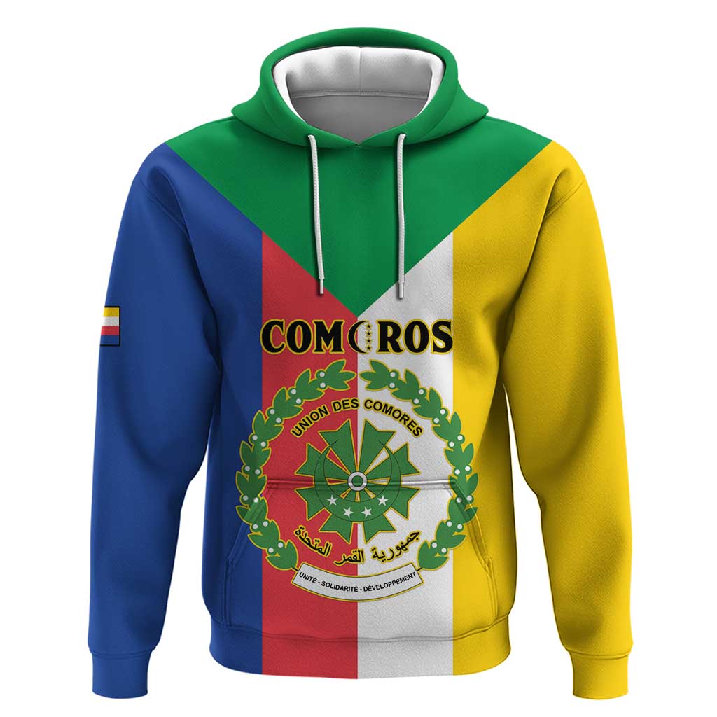 Comoros Coat Of Arms Flag Style Zip Hoodie