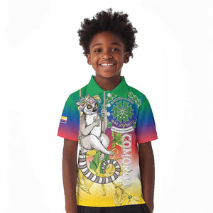 Comoros Kid Polo Shirt Mongoose Lemur With Ylang Ylang