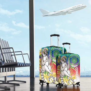 Comoros Luggage Cover Mongoose Lemur With Ylang Ylang