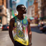 Comoros Men Tank Top Mongoose Lemur With Ylang Ylang
