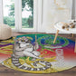 Comoros Round Carpet Mongoose Lemur With Ylang Ylang