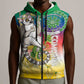 Comoros Sleeveless Zip Hoodie Mongoose Lemur With Ylang Ylang - African Pride
