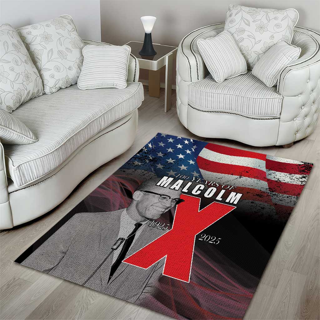 100 Years of Malcolm X Area Rug His Legacy for Black