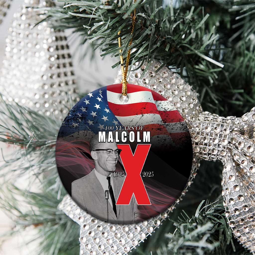 100 Years of Malcolm X Ceramic Ornament His Legacy for Black - African Pride