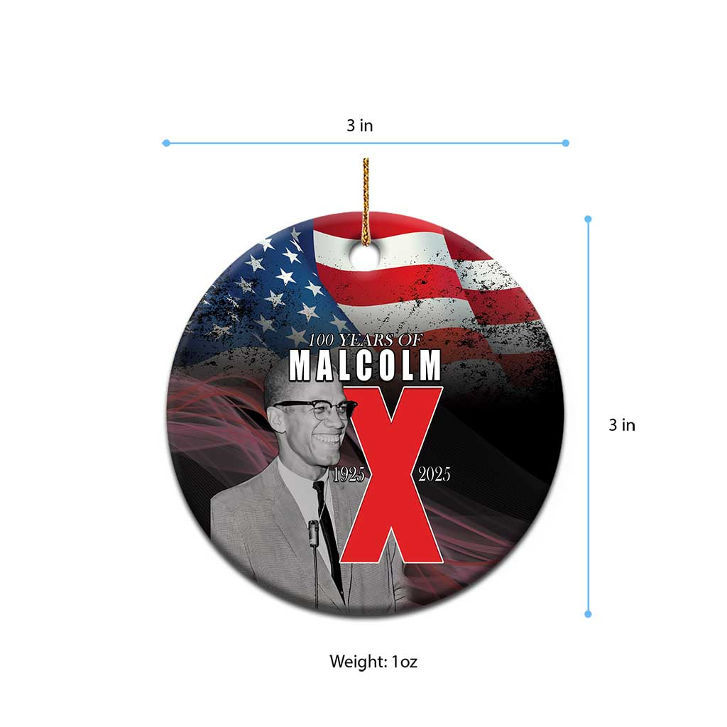100 Years of Malcolm X Ceramic Ornament His Legacy for Black - African Pride