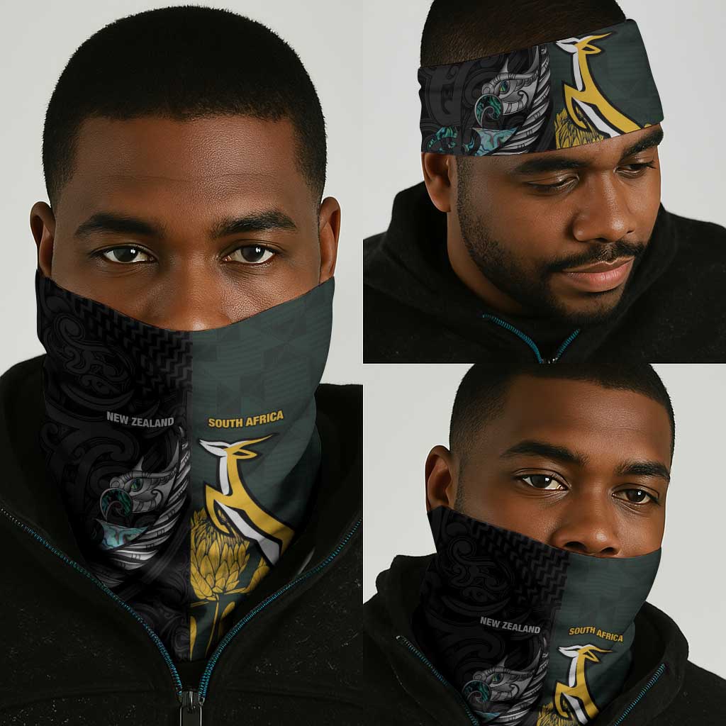 New Zealand vs South Africa Rugby Neck Gaiter Maori - African Pattern LT15