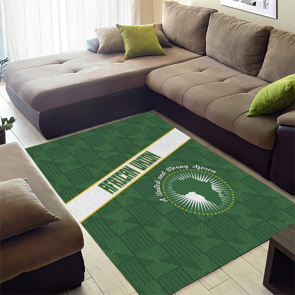 African Union Day Area Rug Emblem With Kente Pattern - African Pride