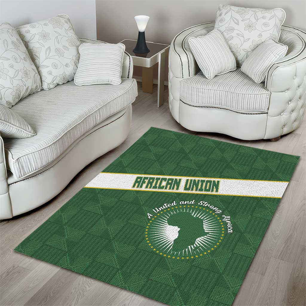African Union Day Area Rug Emblem With Kente Pattern - African Pride