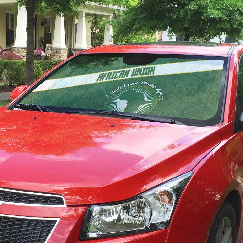 African Union Day Auto Sun Shade Emblem With Kente Pattern