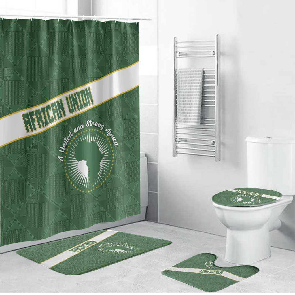 African Union Day Bathroom Set Emblem With Kente Pattern