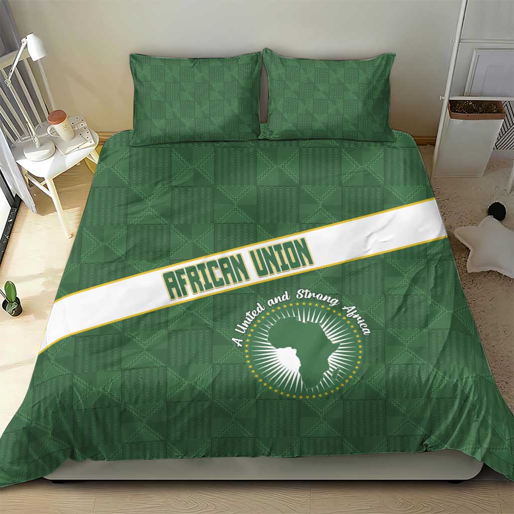 African Union Day Bedding Set Emblem With Kente Pattern - African Pride