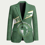 Personalized African Union Day Blazer Emblem With Kente Pattern