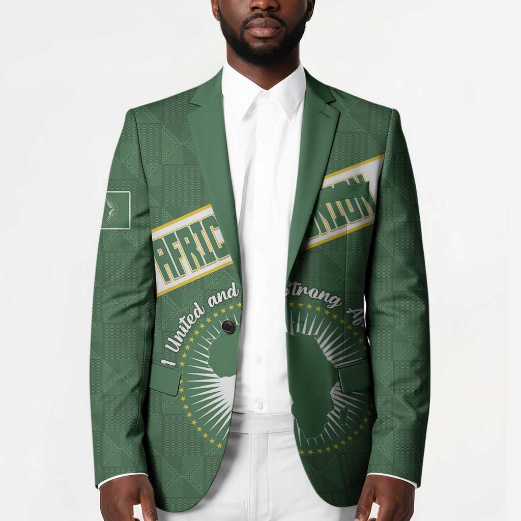 Personalized African Union Day Blazer Emblem With Kente Pattern