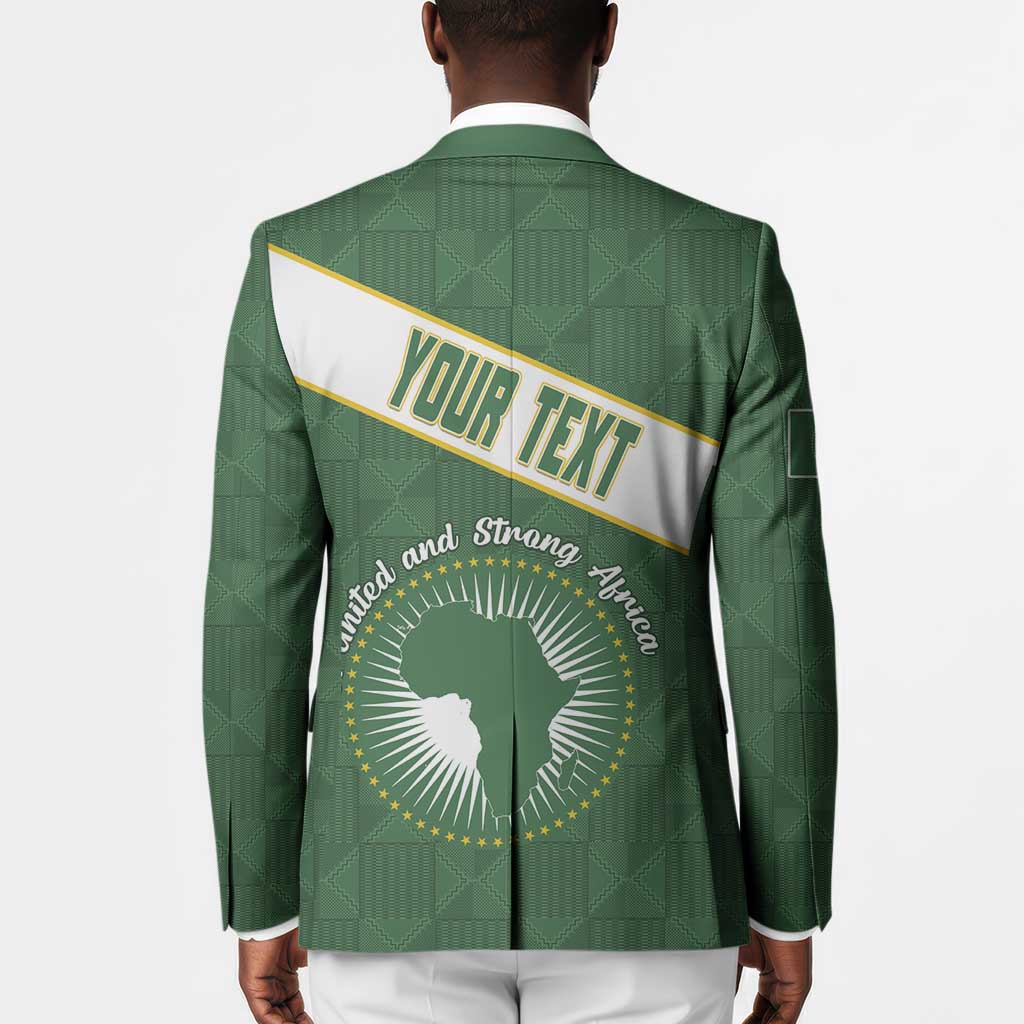 Personalized African Union Day Blazer Emblem With Kente Pattern