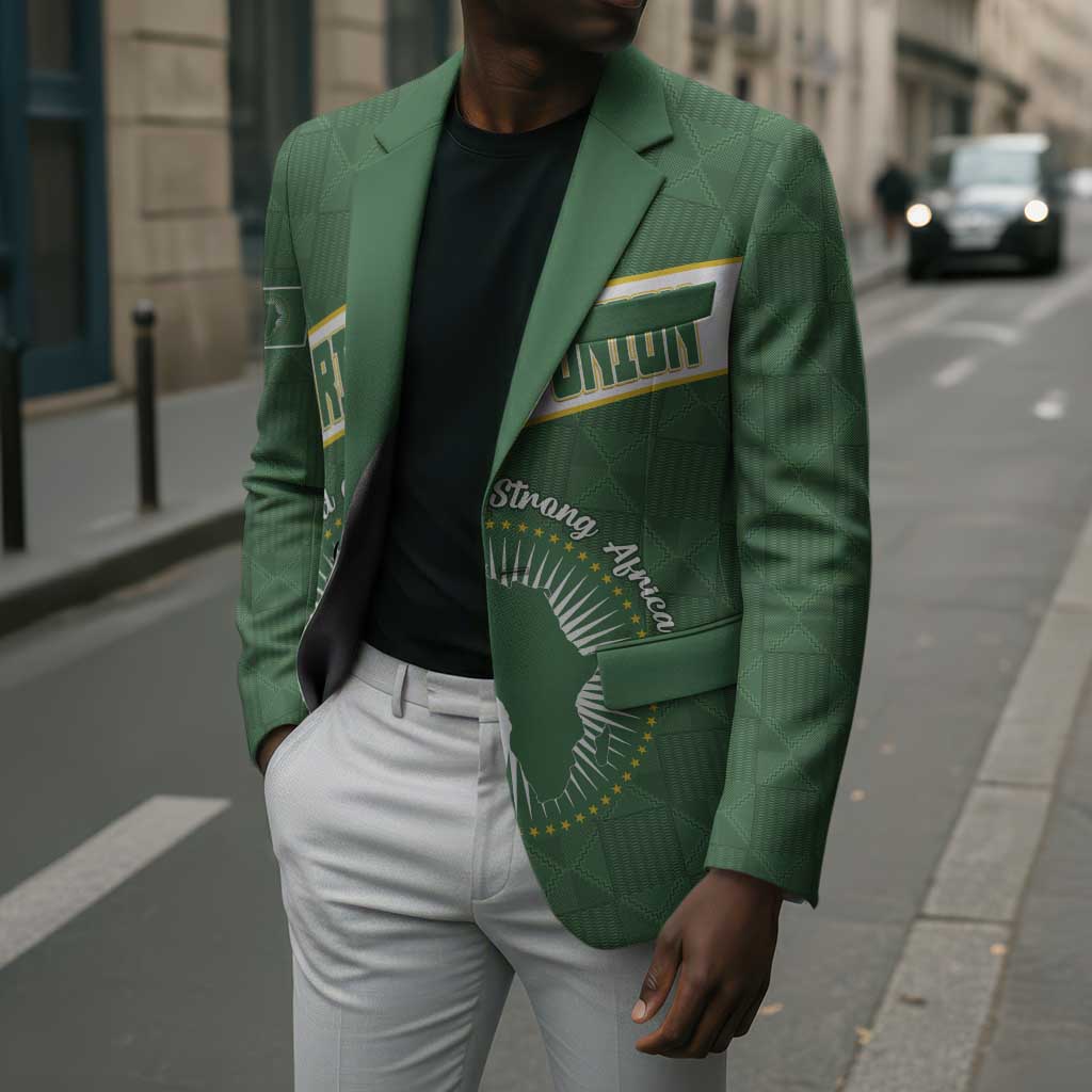 Personalized African Union Day Blazer Emblem With Kente Pattern