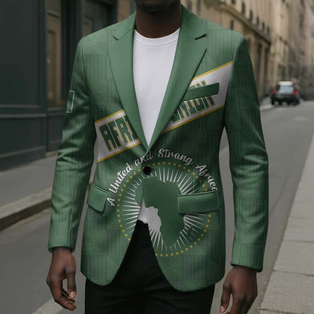 Personalized African Union Day Blazer Emblem With Kente Pattern
