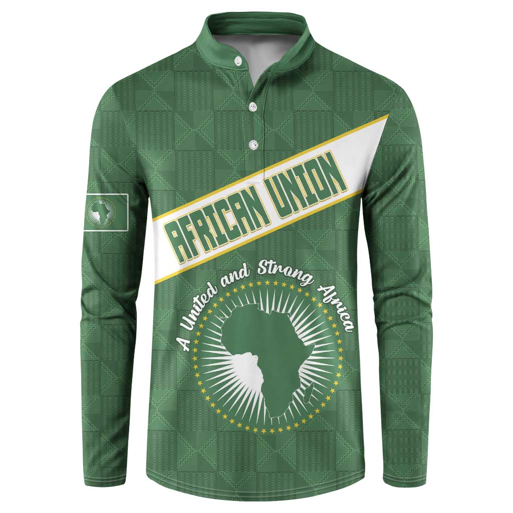 Personalized African Union Day Button Sweatshirt Emblem With Kente Pattern
