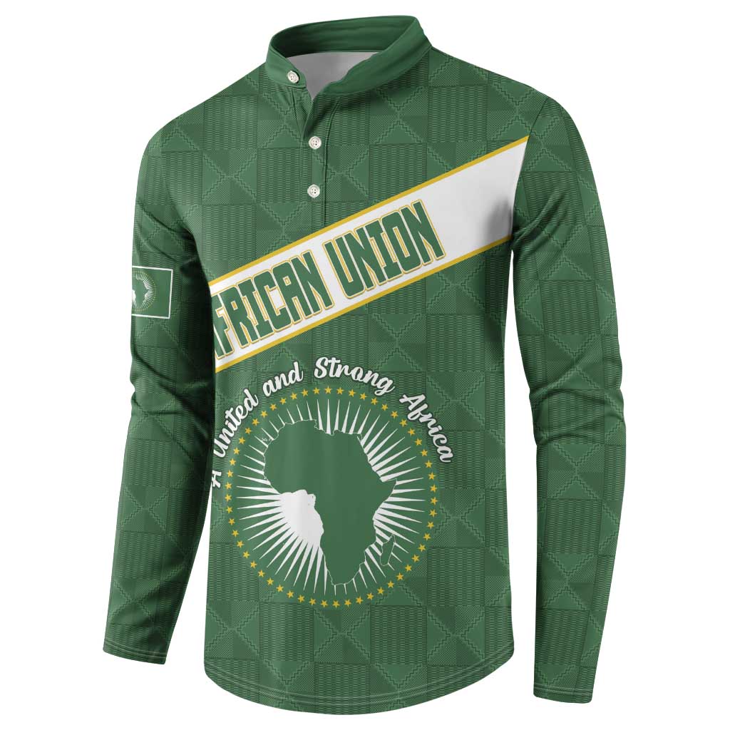 Personalized African Union Day Button Sweatshirt Emblem With Kente Pattern