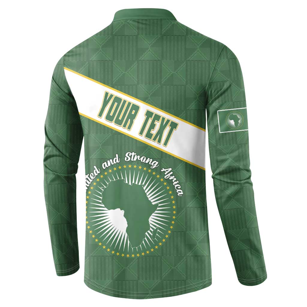 Personalized African Union Day Button Sweatshirt Emblem With Kente Pattern