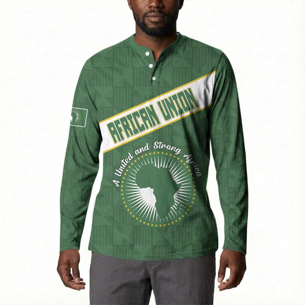 Personalized African Union Day Button Sweatshirt Emblem With Kente Pattern