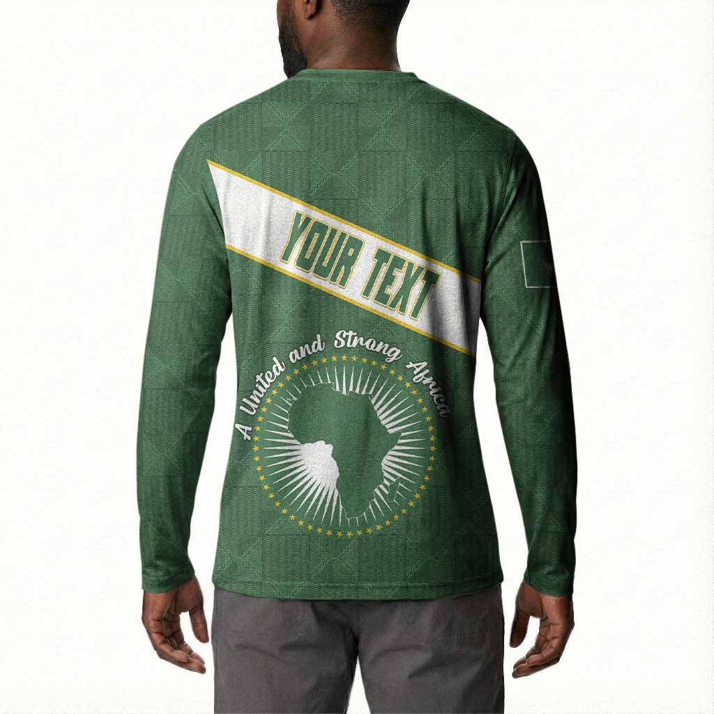 Personalized African Union Day Button Sweatshirt Emblem With Kente Pattern