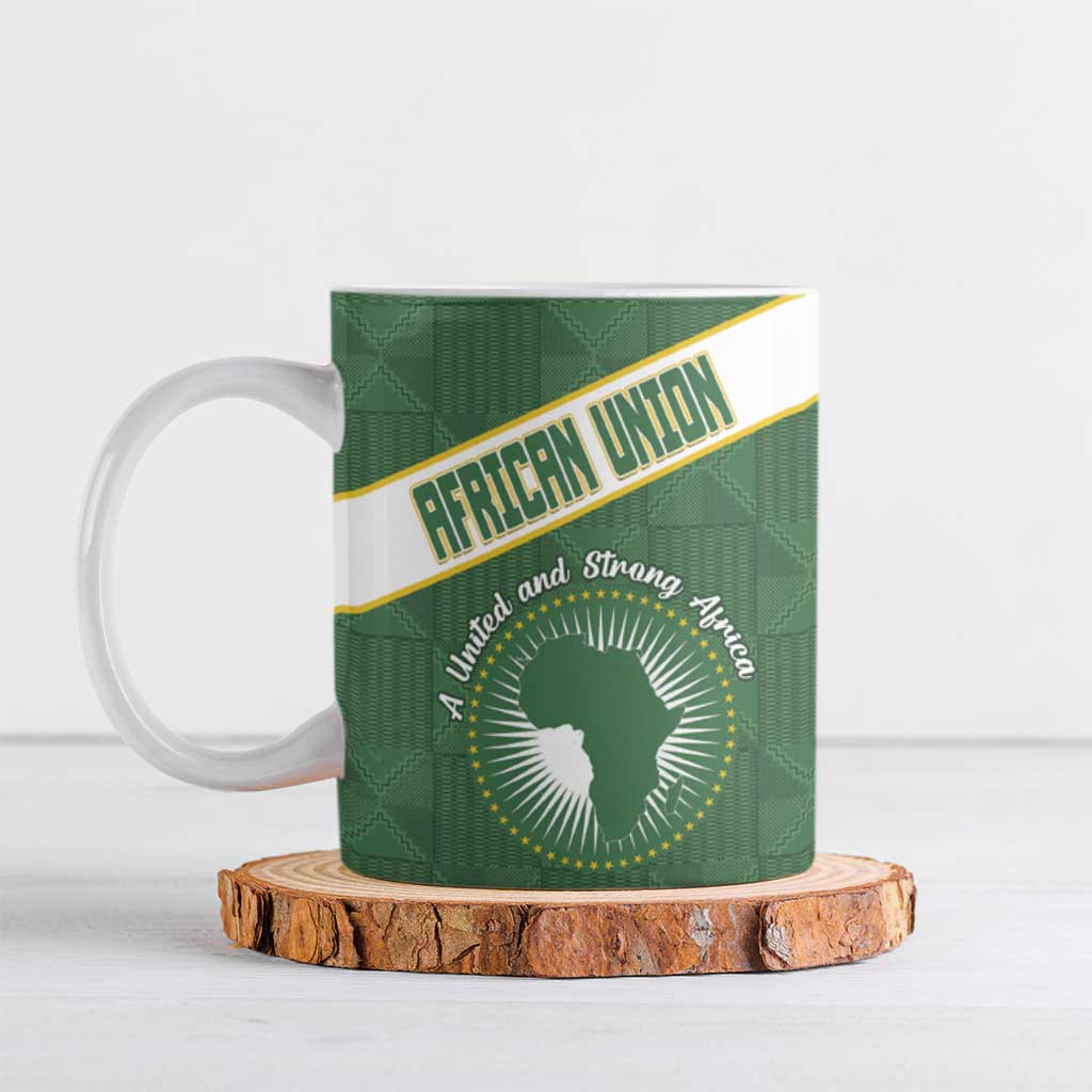 Personalized African Union Day Ceramic Mug Emblem With Kente Pattern
