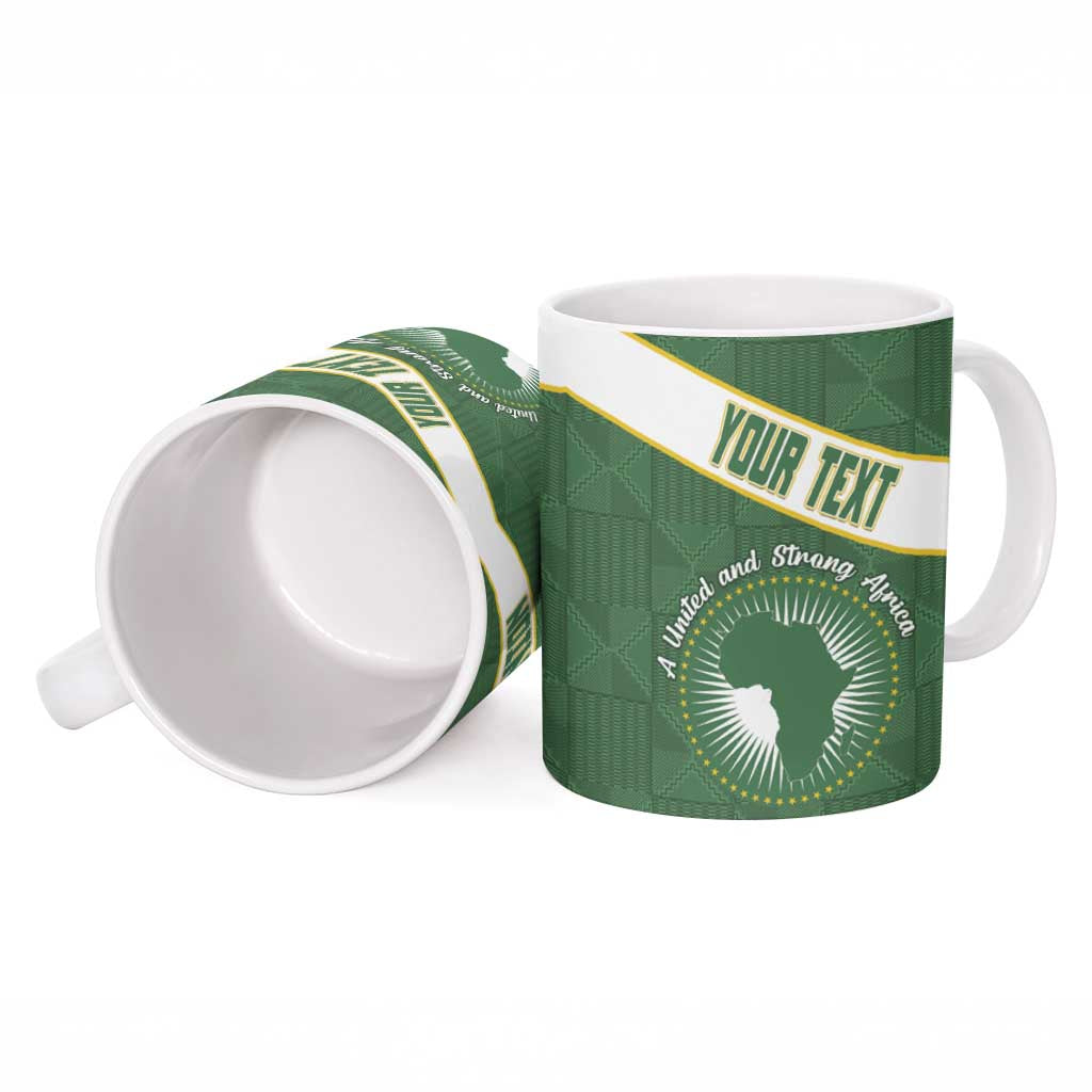 Personalized African Union Day Ceramic Mug Emblem With Kente Pattern