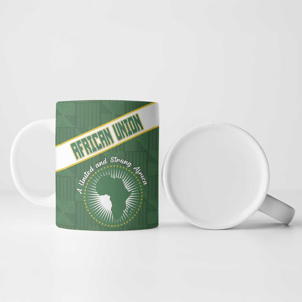 Personalized African Union Day Ceramic Mug Emblem With Kente Pattern