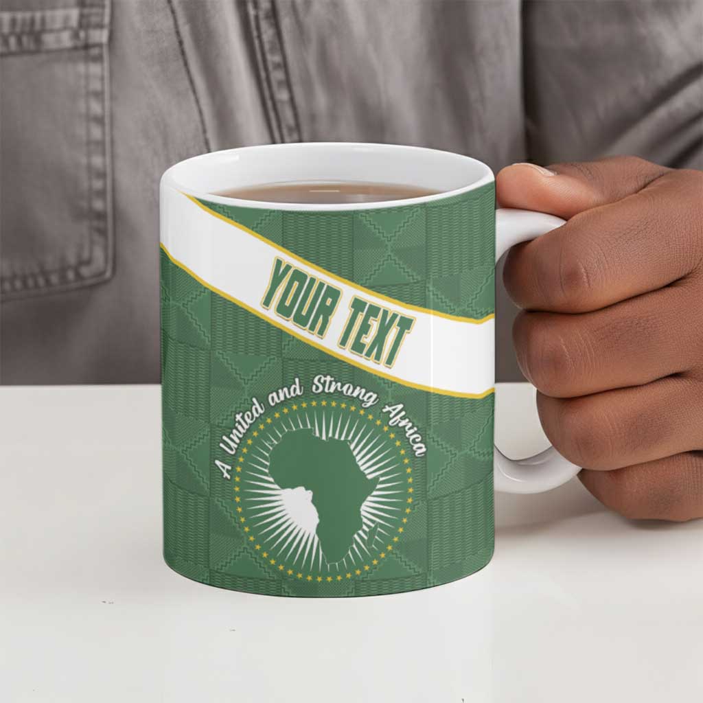 Personalized African Union Day Ceramic Mug Emblem With Kente Pattern