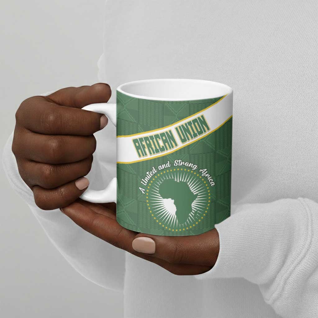 Personalized African Union Day Ceramic Mug Emblem With Kente Pattern