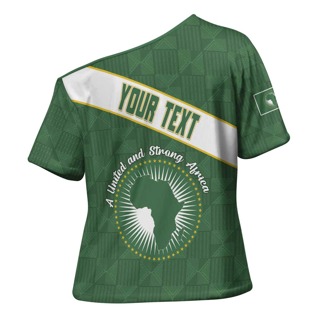 Personalized African Union Day Cross Shoulder Shirt Emblem With Kente Pattern