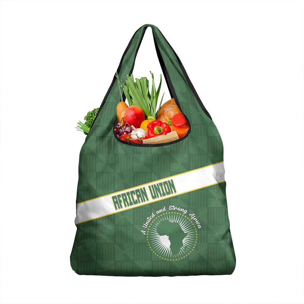 African Union Day Grocery Bag Emblem With Kente Pattern - African Pride