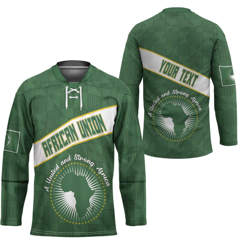 Personalized African Union Day Hockey Jersey Emblem With Kente Pattern