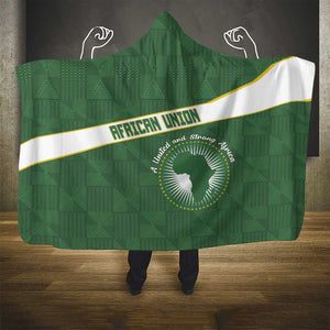 African Union Day Hooded Blanket Emblem With Kente Pattern - African Pride