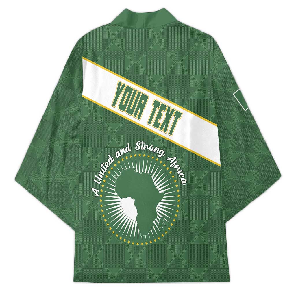 Personalized African Union Day Kimono Emblem With Kente Pattern