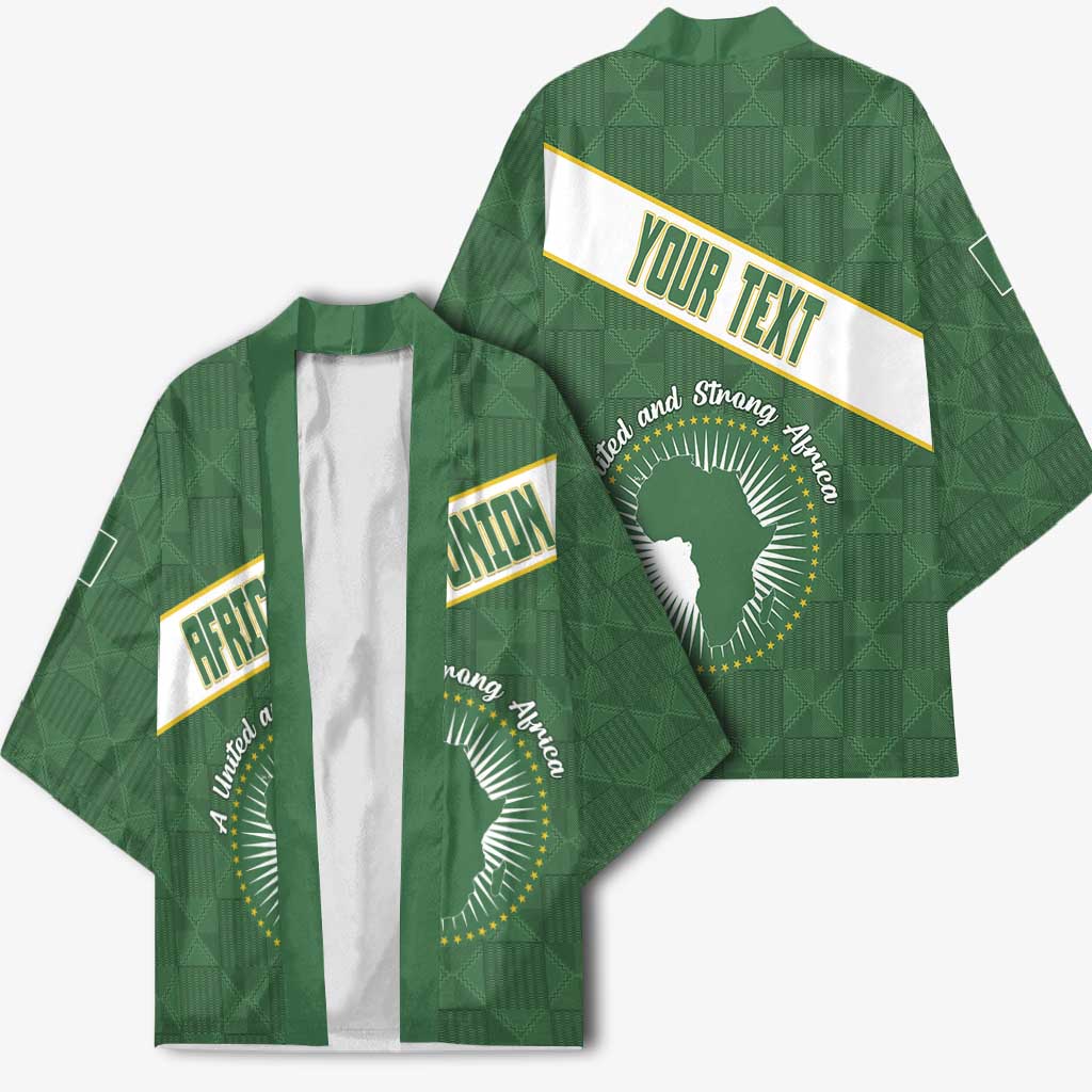 Personalized African Union Day Kimono Emblem With Kente Pattern