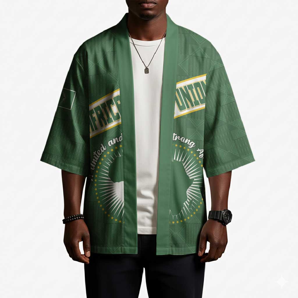 Personalized African Union Day Kimono Emblem With Kente Pattern
