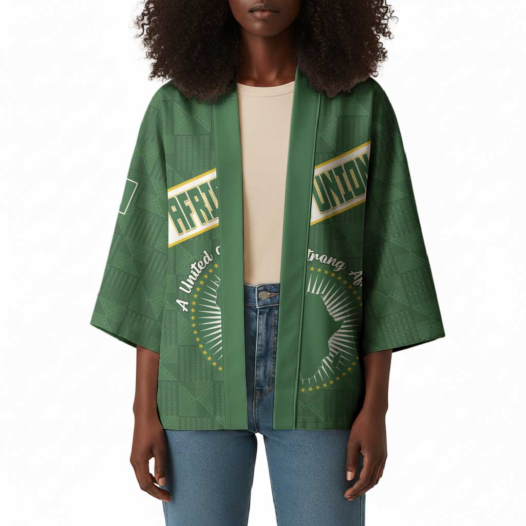 Personalized African Union Day Kimono Emblem With Kente Pattern