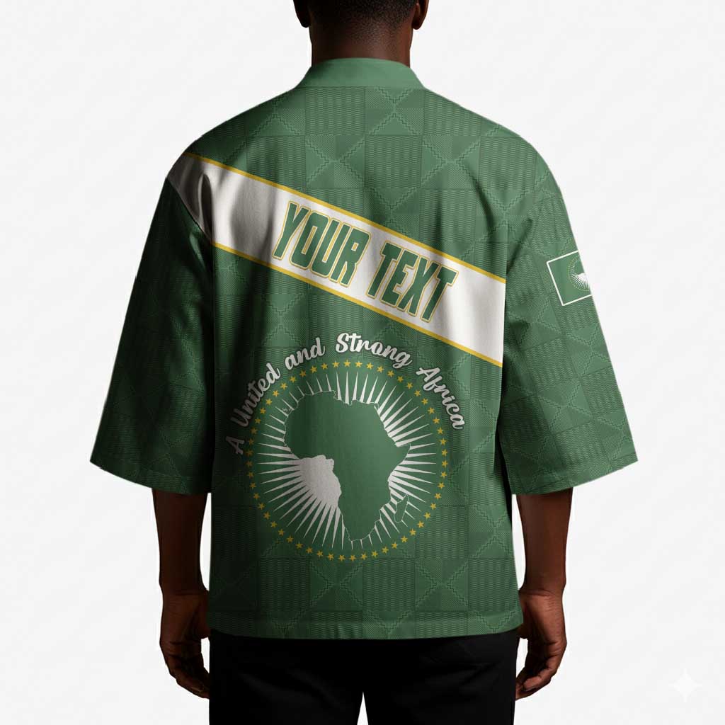 Personalized African Union Day Kimono Emblem With Kente Pattern