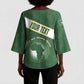 Personalized African Union Day Kimono Sleeve Blouse Emblem With Kente Pattern