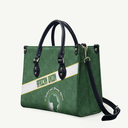 African Union Day Leather Bag Emblem With Kente Pattern